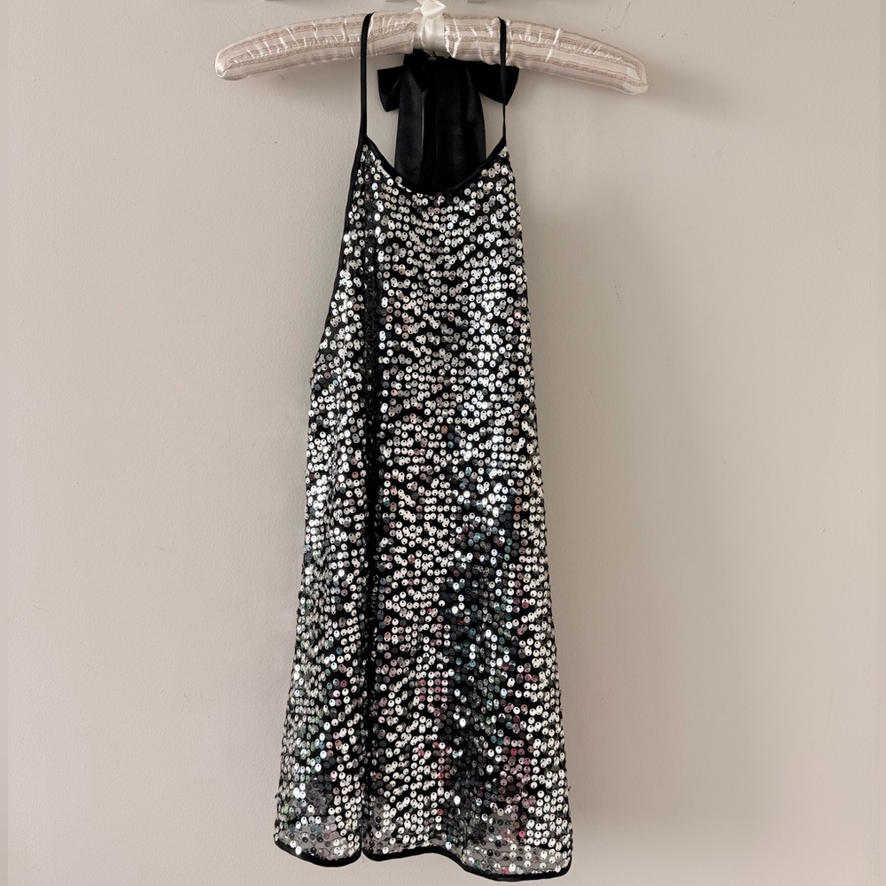 ❌SOLD❌Victoria's Secret Black and Silver Sequin Slip Dress
